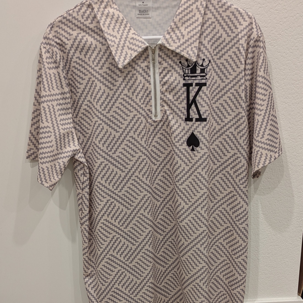 Men's Polo Shirt - Beige and Black